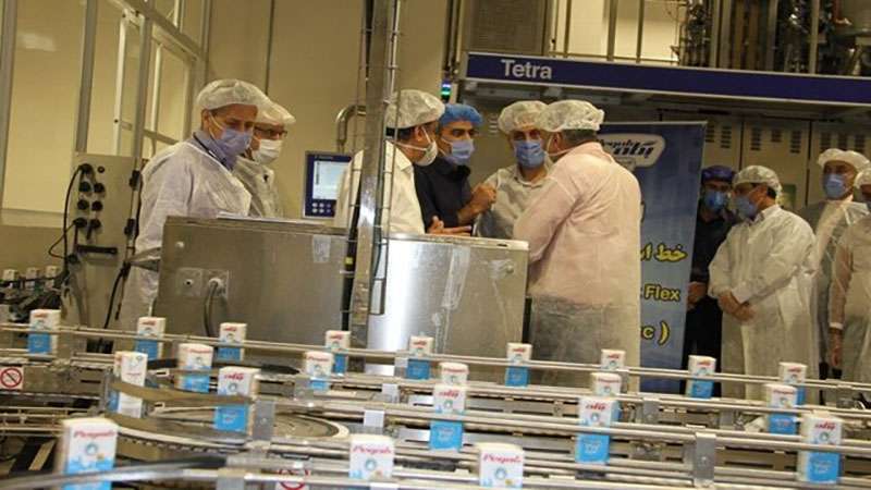 بهره‌برداری از خط تولید بسته‌بندی استریل در شرکت صنایع شیر ایران